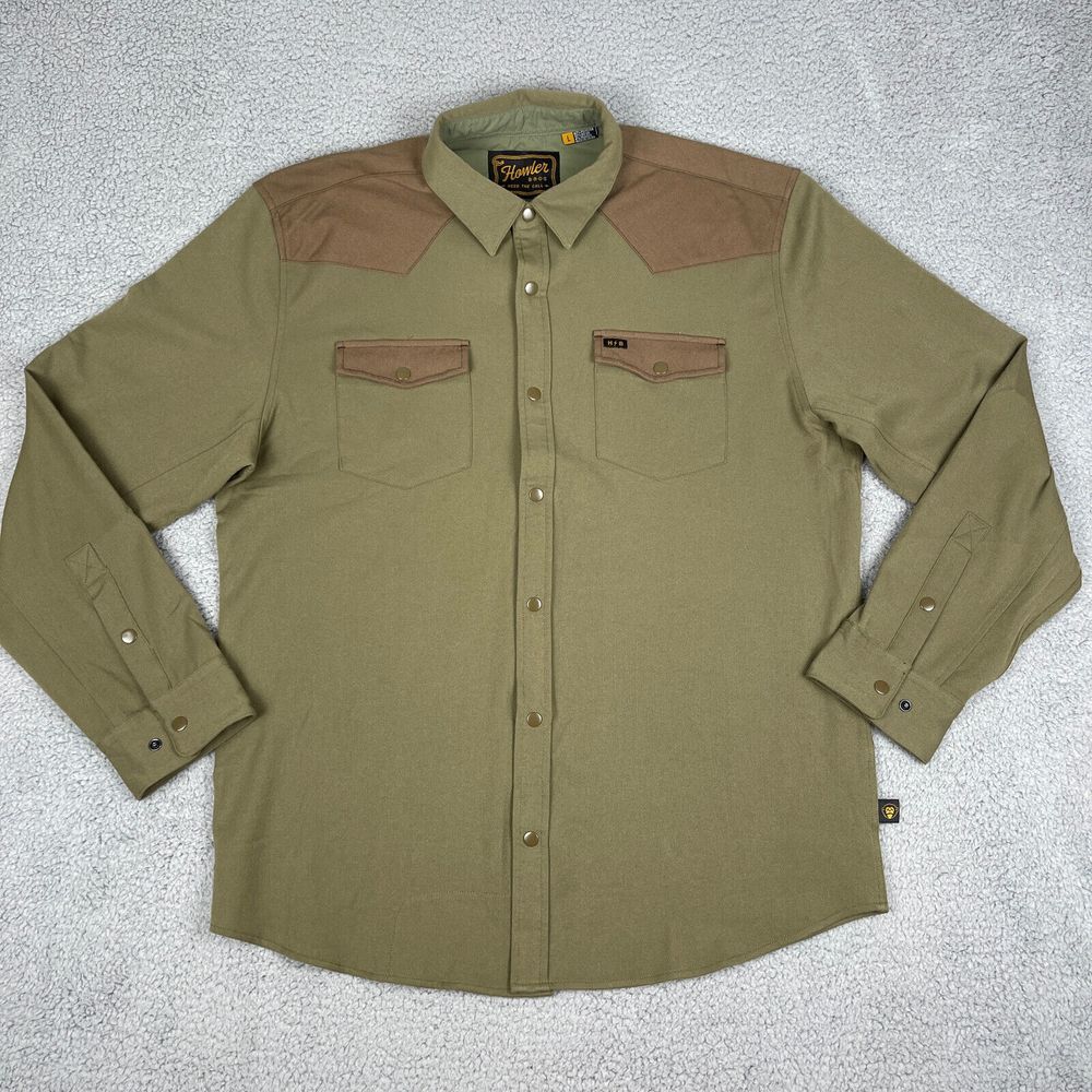 Howler Brothers Khaki and Tan Button Down Shirt